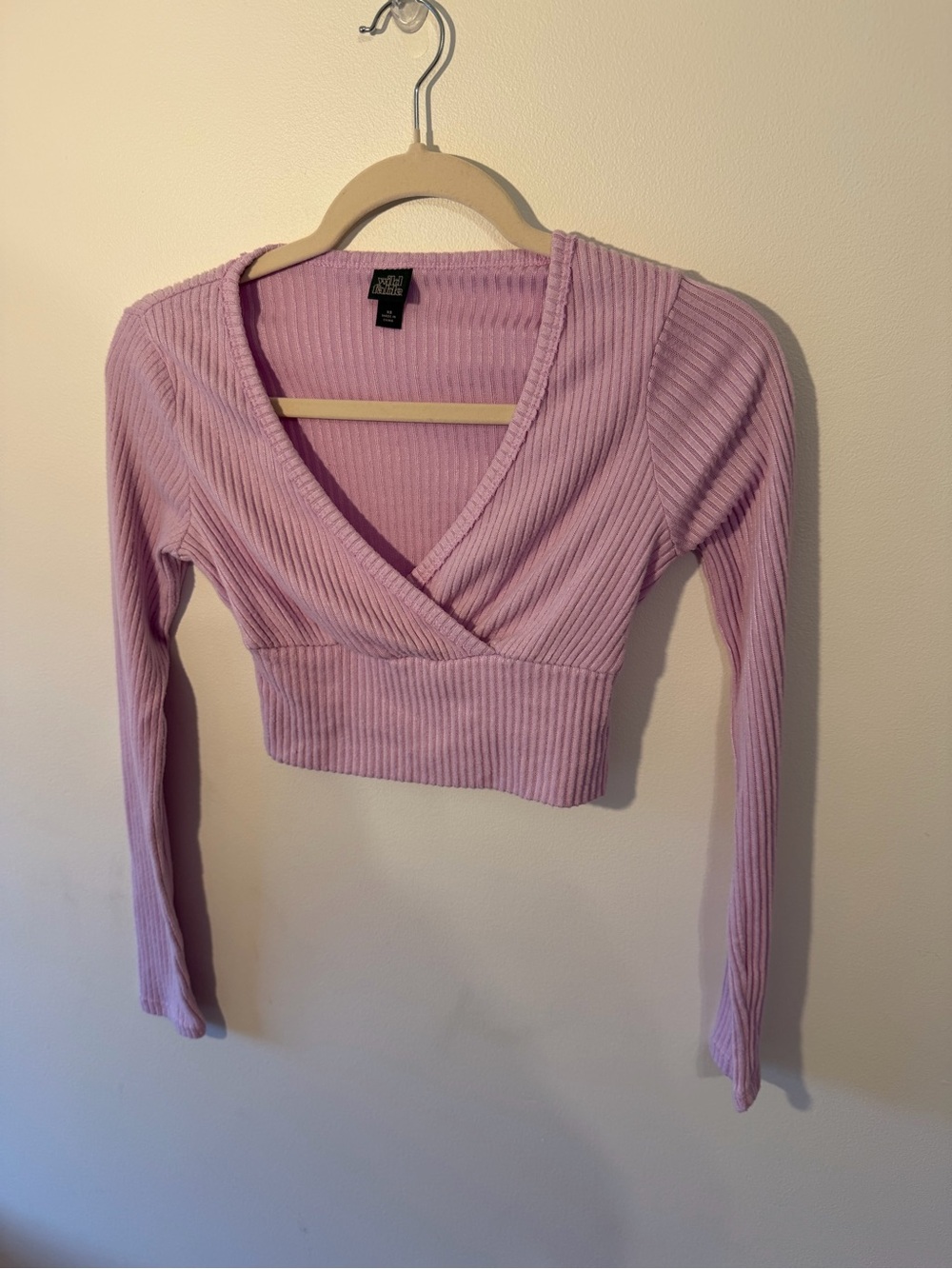 wild fable Ribbed Wrap Crop Top - Lavender